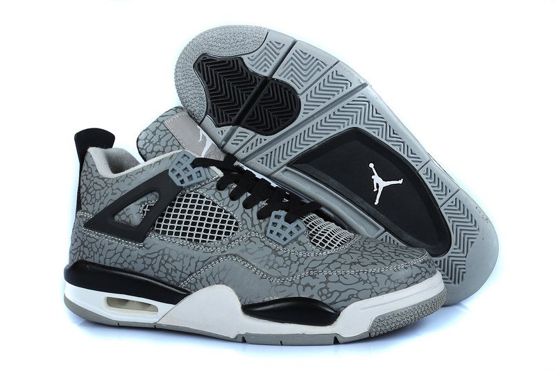 Air Jordan 4 Men Shoes Black/Slategray Online